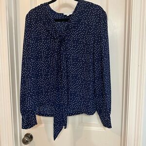 RIHOAS Dark Blue Blouse with White Dots